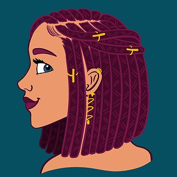Artwork thumbnail, Stylish black woman with box braids by vee-madinina