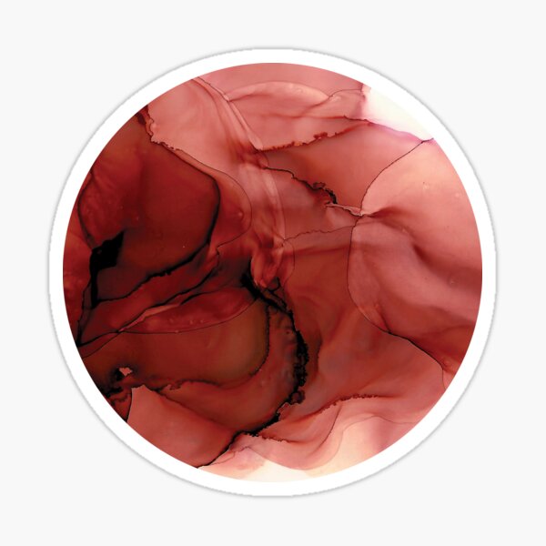 Venus - abstract fluid art with red and white Sticker