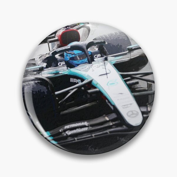 Item preview, George Russell racing in the rain during the 2024 Brazilian Grand Prix at Interlagos watercolor designed and sold by Rodissimus1984.