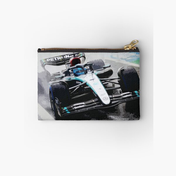 Item preview, George Russell racing in the rain during the 2024 Brazilian Grand Prix at Interlagos watercolor designed and sold by Rodissimus1984.