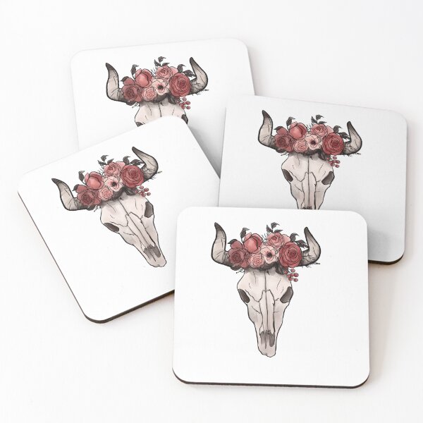 Item preview, Floral cow skull designed and sold by Beth-Sandwich.