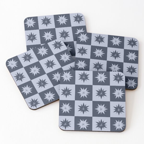 Item preview, Checker Starbursts Pattern - Silver and Navy designed and sold by Daniel Bevis Design.