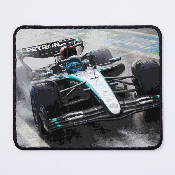 Item preview, George Russell racing in the rain during the 2024 Brazilian Grand Prix at Interlagos abstract designed and sold by Rodissimus1984.