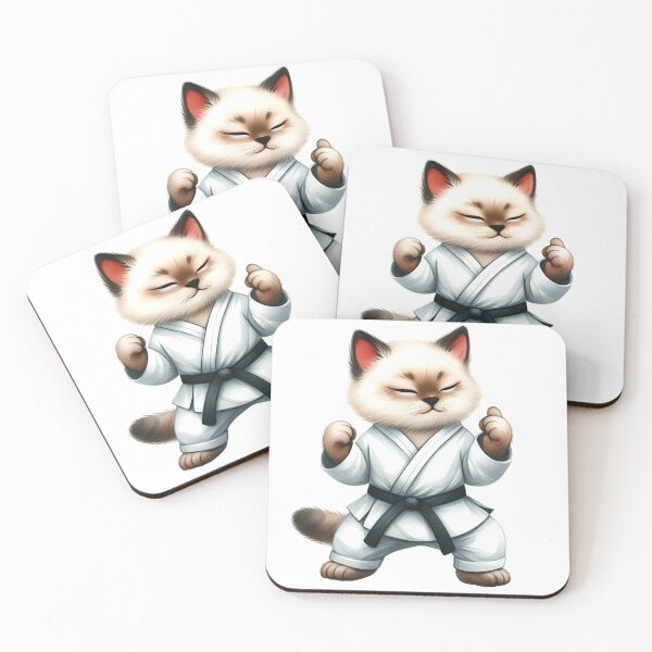 Item preview, Karate Cat Sticker | Funny Martial Arts Cat Design designed and sold by MoonMonkeyNbear.