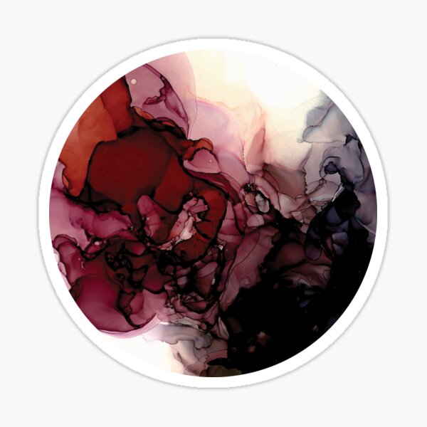 Planet wasp12b - abstract fluid art with red and purple Sticker