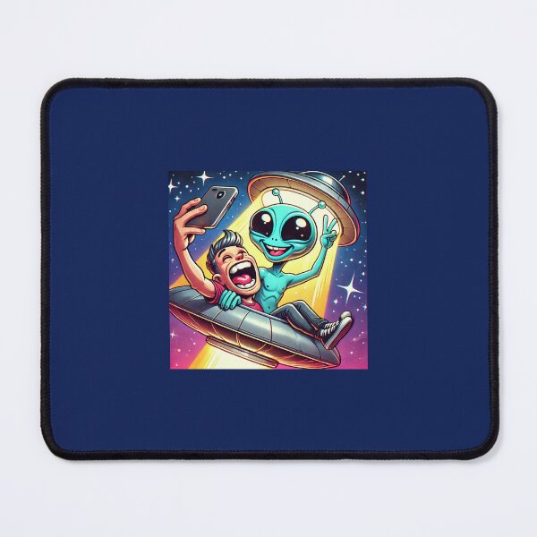 Item preview, Alien Selfie Abduction - Fun Cartoon Style Illustration designed and sold by ANIARTONLINE.