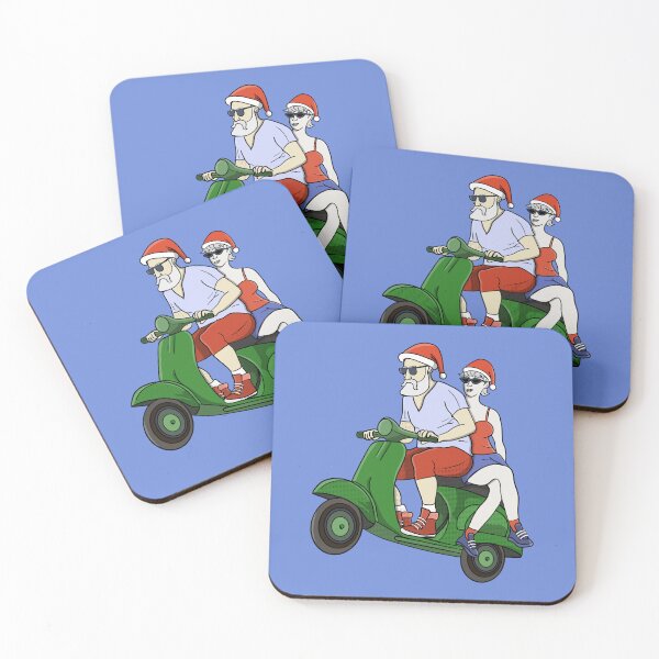 Item preview, Santa and Mrs. Claus riding a scooter designed and sold by shopdiego.