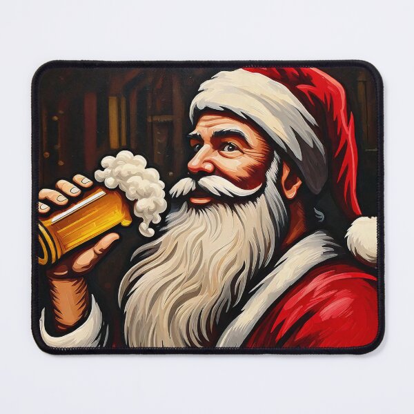 Item preview, Santa Drinking a Holiday Beer designed and sold by ArtFactoryAI.