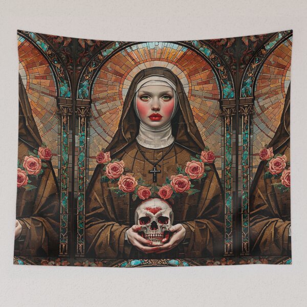 Item preview, Retro Gothic Nun With Skull designed and sold by artenvironments.