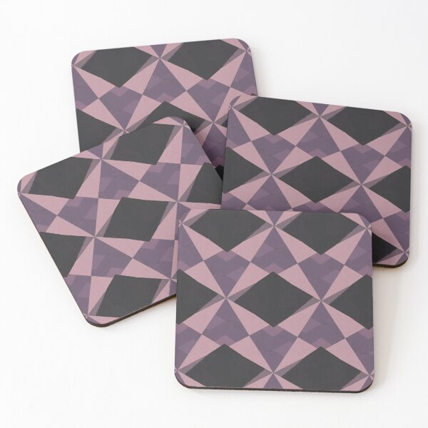 Item preview, Geometric Pattern with Dark-Gray/Black and Light Purplish-Pink Diamonds – 3D Optical Illusion Effect with Subtle Textured Layers designed and sold by marvinismyname.