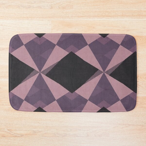 Item preview, Geometric Pattern with Dark-Gray/Black and Light Purplish-Pink Diamonds – 3D Optical Illusion Effect with Subtle Textured Layers designed and sold by marvinismyname.