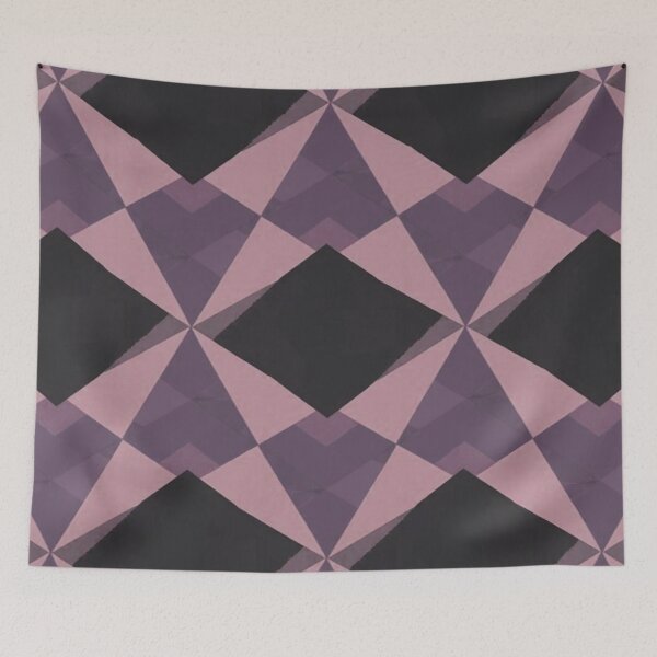 Item preview, Geometric Pattern with Dark-Gray/Black and Light Purplish-Pink Diamonds – 3D Optical Illusion Effect with Subtle Textured Layers designed and sold by marvinismyname.
