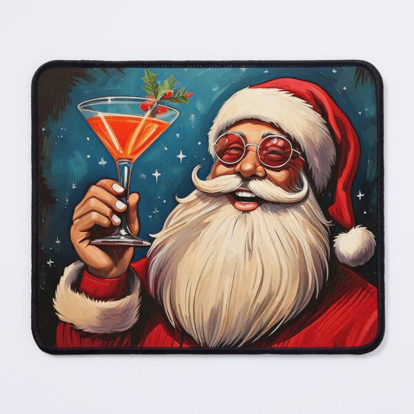 Item preview, Santa Drinking a Holiday Martini designed and sold by ArtFactoryAI.