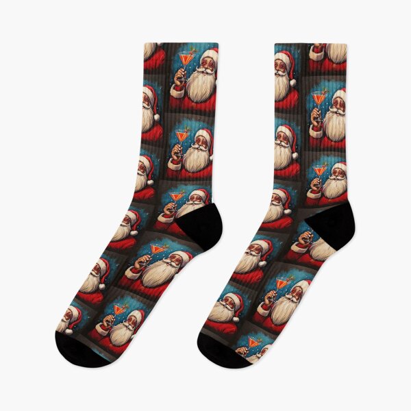 Item preview, Santa Drinking a Holiday Martini designed and sold by ArtFactoryAI.