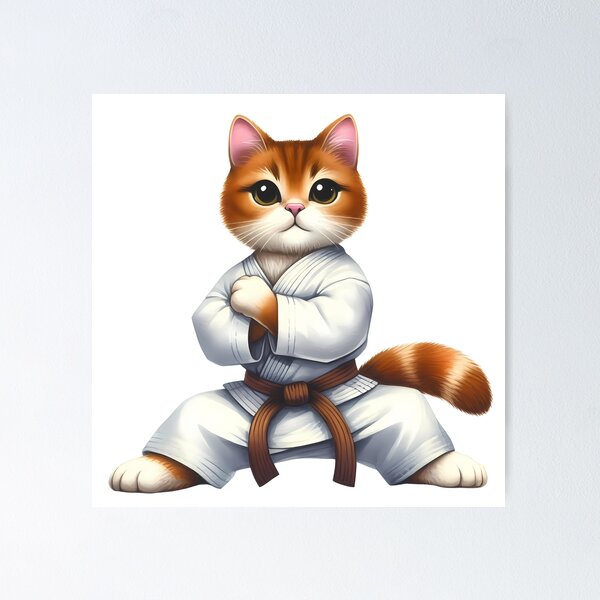 Artikelvorschau, Karate-Katze | Lustiges Kampfsport-Katzen-Design entworfen und verkauft von MoonMonkeyNbear.