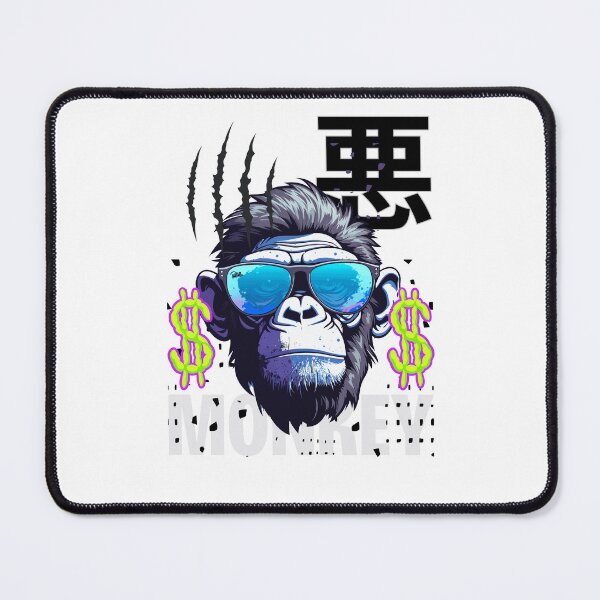 Item preview, Monkey with Japanese Kanji "Aku" (Evil) designed and sold by AyaJP.