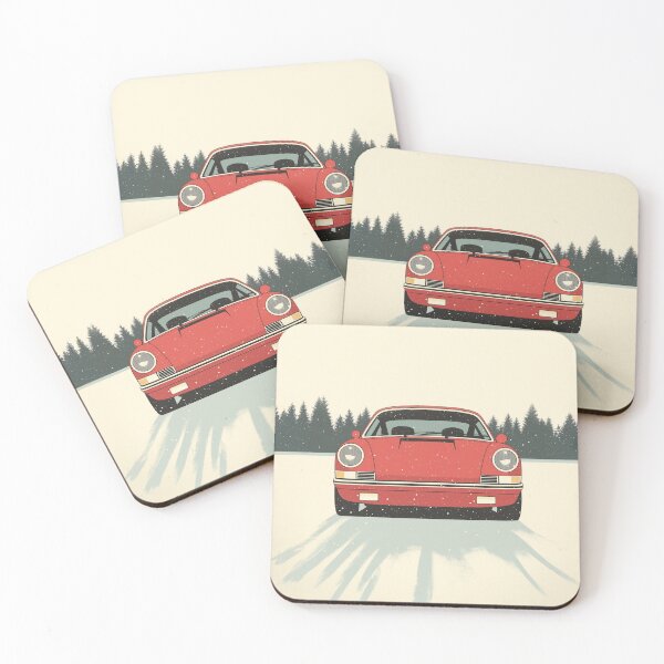 Item preview, Vintage Porsche 911 964 Christmas Winter Snow illustration designed and sold by blackdogshop.