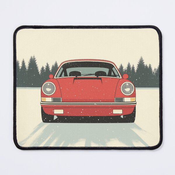 Item preview, Vintage Porsche 911 964 Christmas Winter Snow illustration designed and sold by blackdogshop.