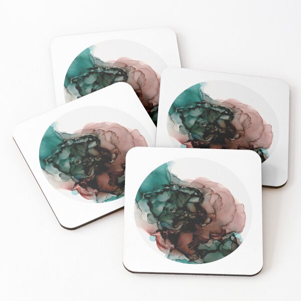 Item preview, Planet wasp6b - abstract fluid art with red and teal designed and sold by SChristineBrink.