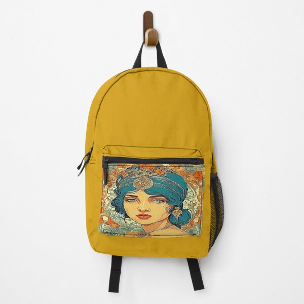 Item preview, Art Nouveau Young Girl Portrait with Floral Pattern designed and sold by shaang.