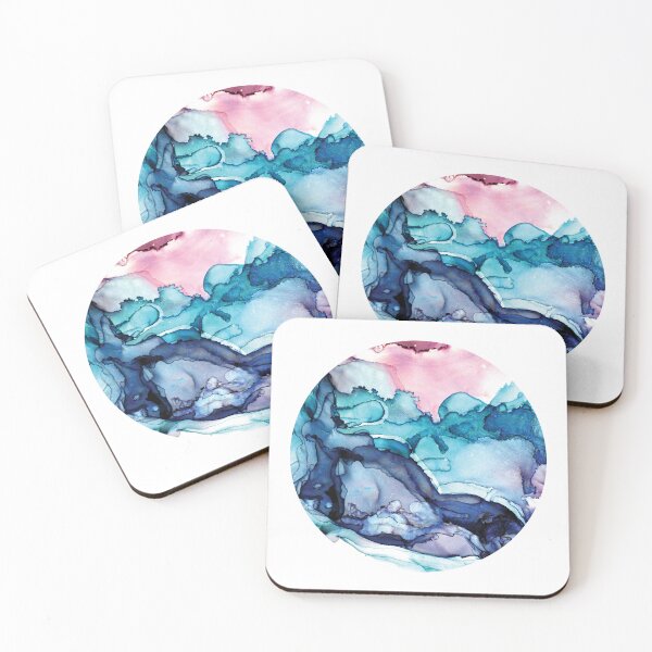 Item preview, Planet HAT-P-12b - Blue Jupiter - abstract fluid art with teal, blue, and pink designed and sold by SChristineBrink.