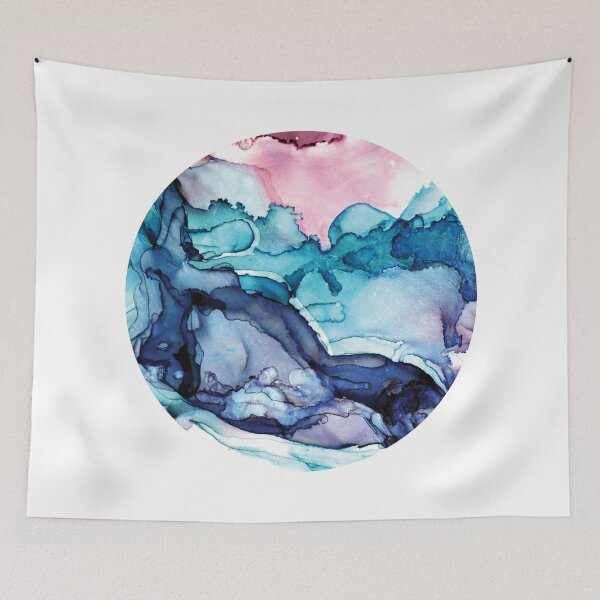 Item preview, Planet HAT-P-12b - Blue Jupiter - abstract fluid art with teal, blue, and pink designed and sold by SChristineBrink.
