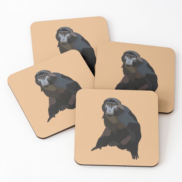 Item preview, S is for Sulawesi Macaque,Sulawesi Macaque Illustration – Primate Art for Wildlife and Nature Lovers designed and sold by PrettylittlepastelUk.