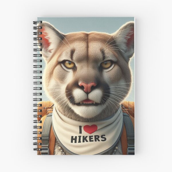 Item preview, Funny Cougar wearing I love Hikers Bib designed and sold by Outlandishrob.