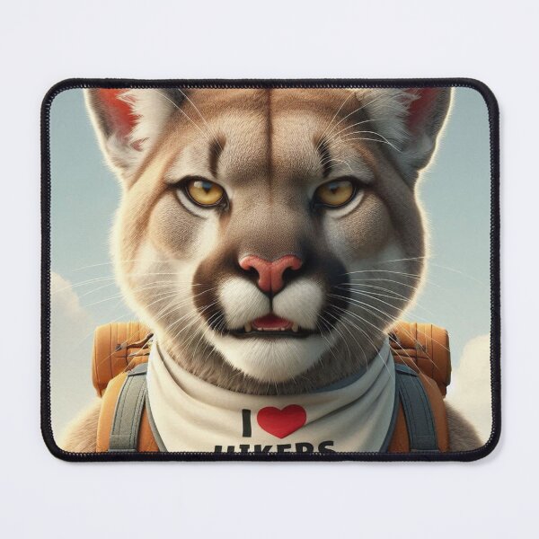 Item preview, Funny Cougar wearing I love Hikers Bib designed and sold by Outlandishrob.