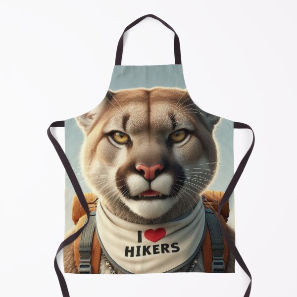 Item preview, Funny Cougar wearing I love Hikers Bib designed and sold by Outlandishrob.