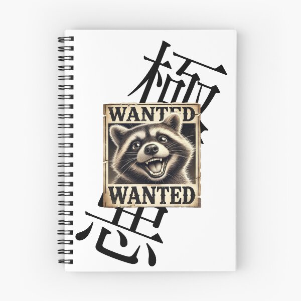 Item preview, Wanted Raccoon with Japanese Kanji "Gokuaku" (Villainous) designed and sold by AyaJP.