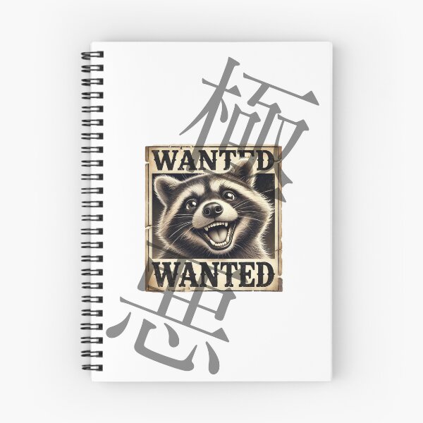 Item preview, Wanted Raccoon with Japanese Kanji "Gokuaku" (Villainous) designed and sold by AyaJP.