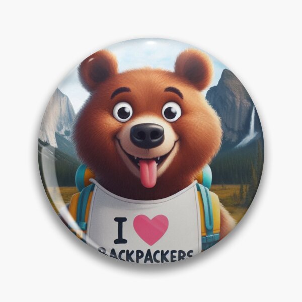 Item preview, Hiking Humor Baby Bear with I love Backpackers Bib on designed and sold by Outlandishrob.