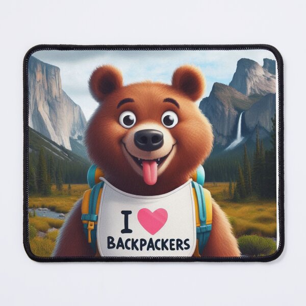 Item preview, Hiking Humor Baby Bear with I love Backpackers Bib on designed and sold by Outlandishrob.