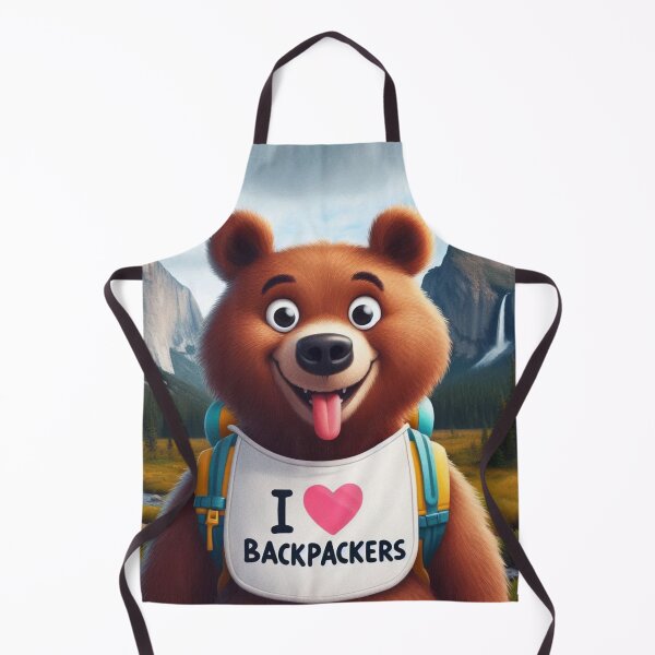 Item preview, Hiking Humor Baby Bear with I love Backpackers Bib on designed and sold by Outlandishrob.