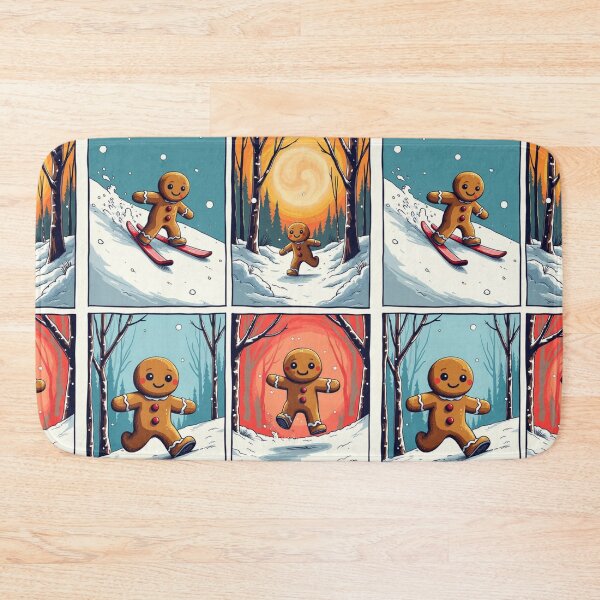 Item preview, MR. GINGERBREAD MAN IN THE SNOW WINTER HIKING SKIING  designed and sold by Arts4U.