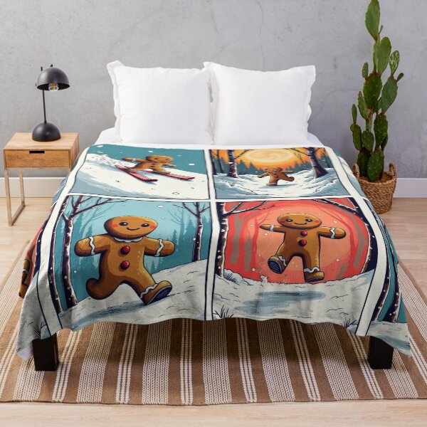 Item preview, MR. GINGERBREAD MAN IN THE SNOW WINTER HIKING SKIING  designed and sold by Arts4U.