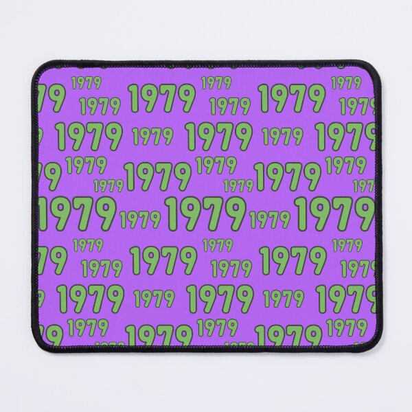 Item preview, 1979 colorful vintage numerals in retro style, colors deep violet and mint green. designed and sold by My-fake-places.