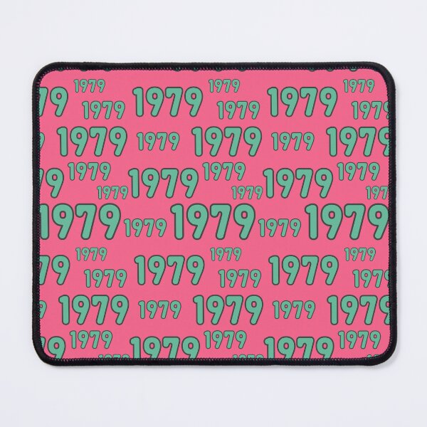 Item preview, 1979 colorful vintage numerals in retro style, colors magenta pink and mint green. designed and sold by My-fake-places.