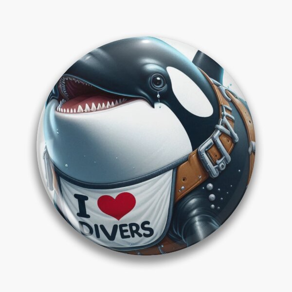 Item preview, Diver humor Killer Whale with I love Divers Bib designed and sold by Outlandishrob.