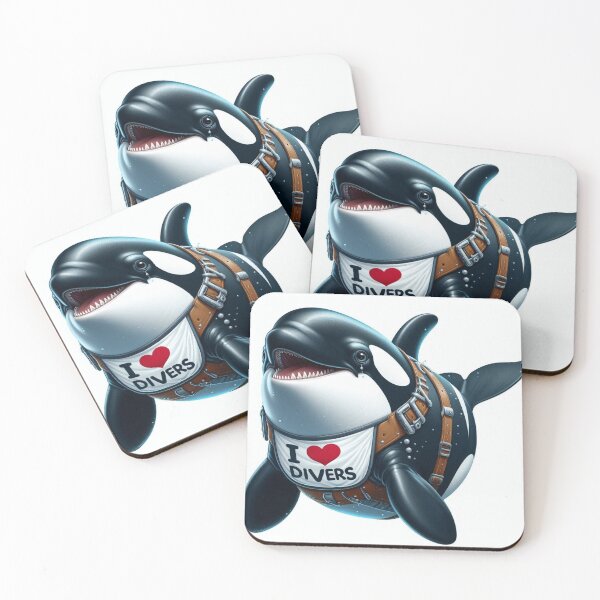Item preview, Diver humor Killer Whale with I love Divers Bib designed and sold by Outlandishrob.