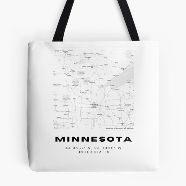 Item preview, Minimalist Minnesota Map Art - Black and White Coordinates Design designed and sold by RM-Journey.