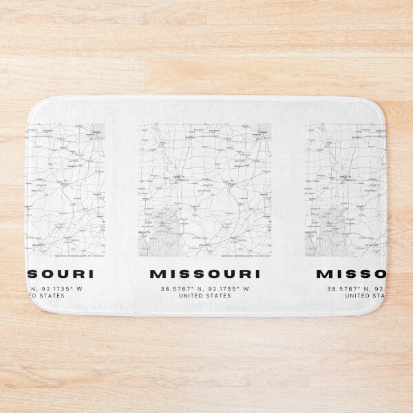 Item preview, Minimalist Missouri Map Art - Black and White Coordinates Design designed and sold by RM-Journey.