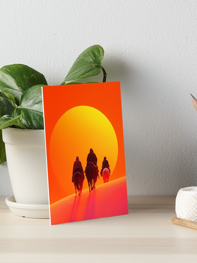 Thumbnail 1 of 2, Art Board Print, Sunset In The Desert designed and sold by Patricks-Art.