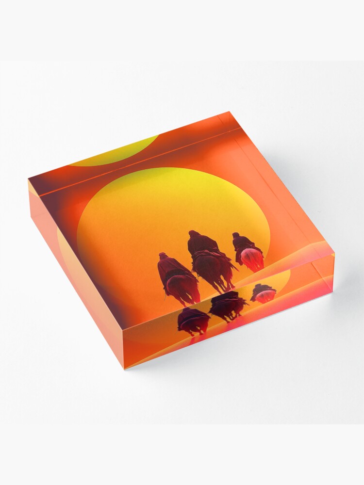 Thumbnail 3 of 5, Acrylic Block, Sunset In The Desert designed and sold by Patricks-Art.