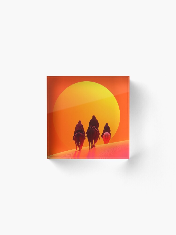 Thumbnail 2 of 5, Acrylic Block, Sunset In The Desert designed and sold by Patricks-Art.
