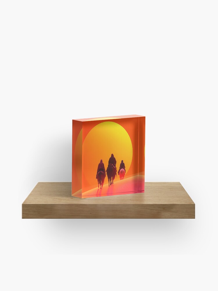 Thumbnail 1 of 5, Acrylic Block, Sunset In The Desert designed and sold by Patricks-Art.