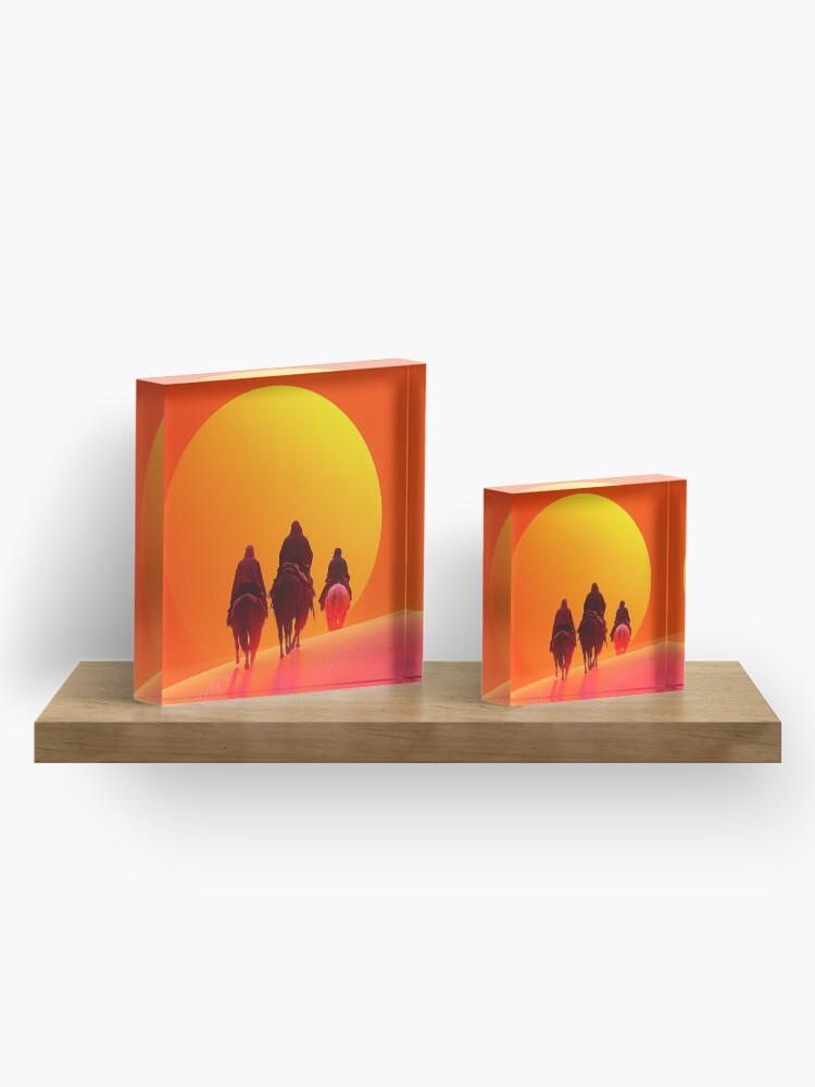 Thumbnail 4 of 5, Acrylic Block, Sunset In The Desert designed and sold by Patricks-Art.