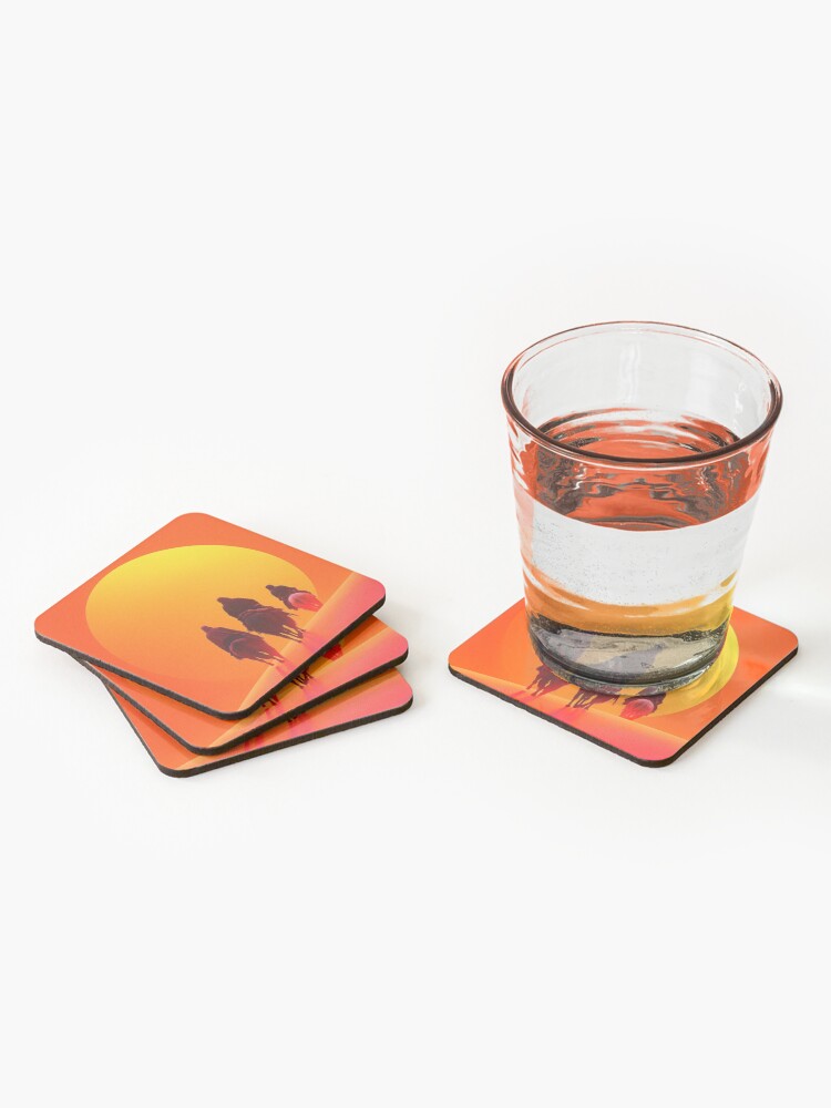 Thumbnail 2 of 5, Coasters (Set of 4), Sunset In The Desert designed and sold by Patricks-Art.