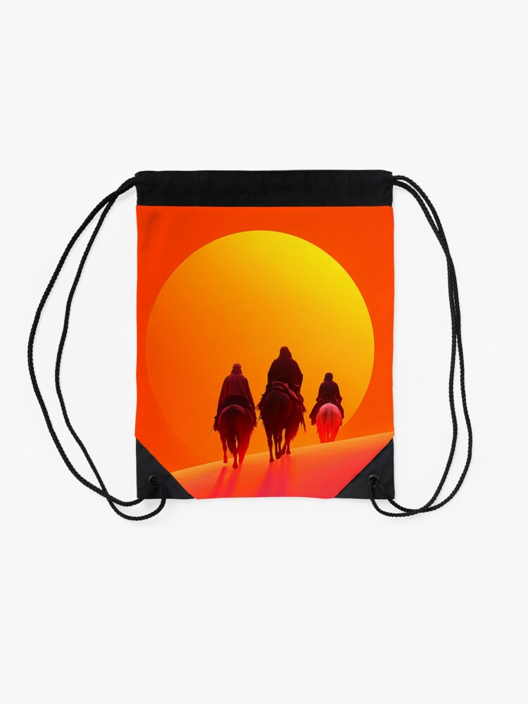 Thumbnail 2 of 3, Drawstring Bag, Sunset In The Desert designed and sold by Patricks-Art.
